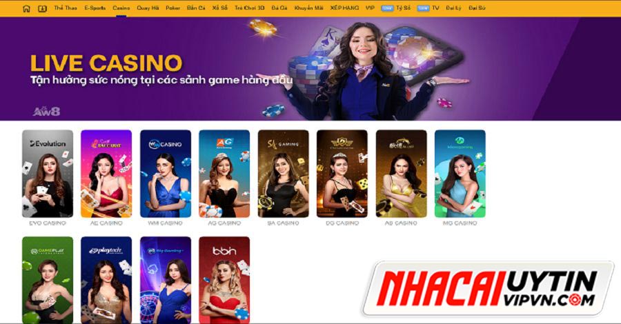 Nhà cái AW8 mang đến một thiên đường với nhiều sảnh cược đa dạng